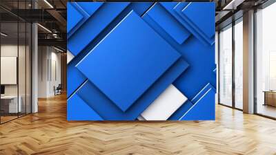 Digital technology background generative stock square blue pattern pixel background Wall mural