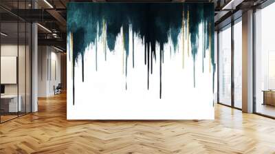 In concept grunge, luxury, retro, abstract art grunge paint background by deep blue and gold splash texture. Wall mural