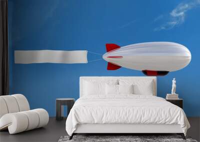 zeppelin mit banner Wall mural