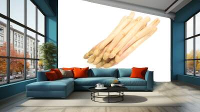 Organics White asparagus isolated on whit background Wall mural