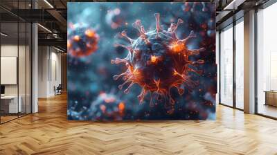 3d abstract virus close up background Wall mural