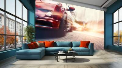 Speed car lighting Wall mural