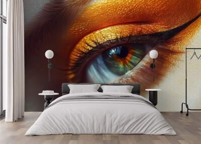 beautiful woman's eye close up macro Wall mural