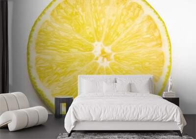 fresh lemon slice over white Wall mural