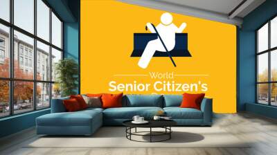 World Senior Citizen's day observed each year on August 21st worldwide.Vector art. Wall mural