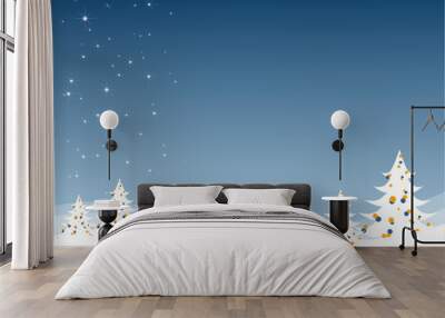 Abstract christmas landscape Wall mural