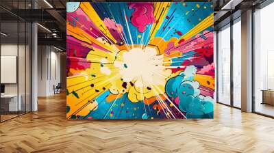 Blank colorful comic abstract background template Wall mural