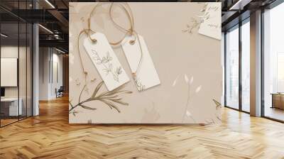 Illustrate a vertical wedding label Design labels Wall mural