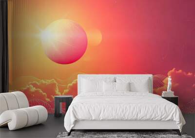 sunset in the mountains Wall mural