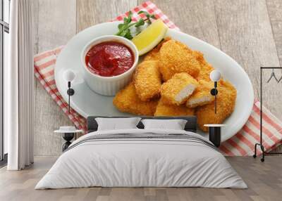 homemade chicken nuggets with ketchup Wall mural