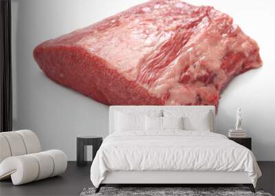 raw beef brisket isolated on white background Wall mural