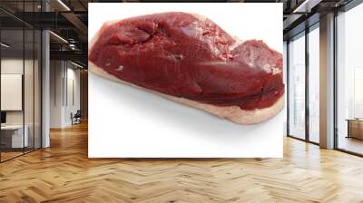 raw duck breast isolated on white background Wall mural