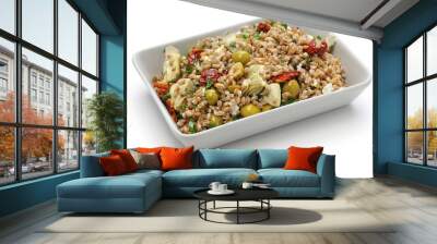 spelt salad, insalata di farro, italian cuisine isolated on white background Wall mural