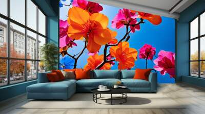 flowers and sky Wall mural