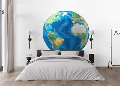 3D icon globe world on white background,png Wall mural