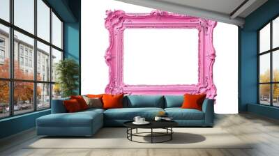 Pink frame on white background,png Wall mural