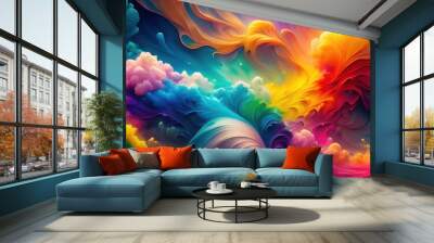 Abstract colorful background with vibrant and vivid hues , abstract, colorful, background, vibrant, vivid, artistic, design Wall mural