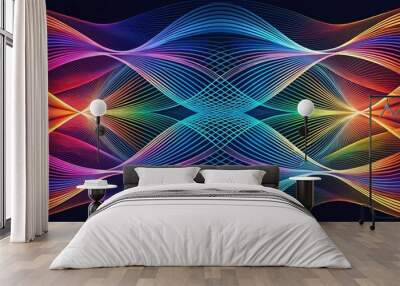 Abstract lines creating a dynamic and modern pattern , abstract, lines, curves, geometric, sleek, minimalistic, pattern Wall mural