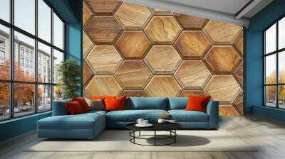 Abstract octagon wood block seamless tile perfect for background wallpaper, wood, block, seamless, tile, background Wall mural