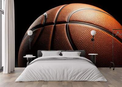 Basketball ball with detailed black lines design, basketball, ball, sports, black, lines, pattern, design, isolated, equipment Wall mural