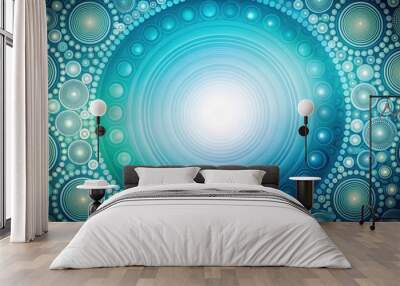 Clean and creative corporate radial background with abstract texture featuring circles , modern, surface,rings, render Wall mural