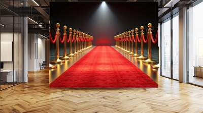 Red carpet luxury at a gala premier or top artist show with gold chain, red carpet, luxury, gala premier, top artist Wall mural