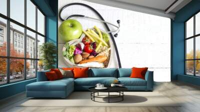 Healthy food in heart diet abstract concept Wall mural