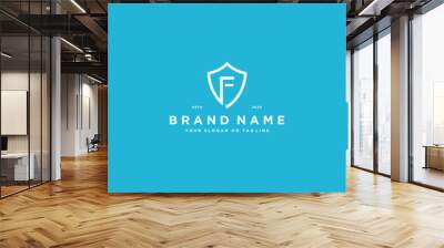 letter F shield logo design vector Wall mural