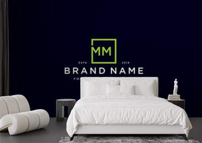 letter MM with a square design vector Wall mural