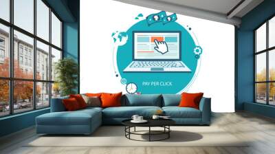 Pay per click flat illustration Wall mural