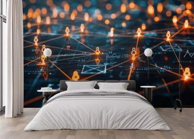 Partnership of business concept. Business network. Wall mural