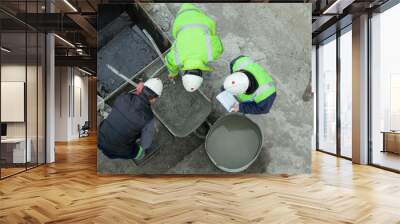 engineers test the quality of concrete Wall mural