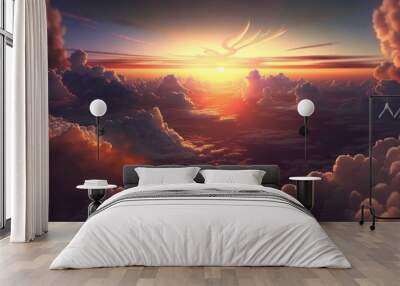 Pastel pink and purple sky at sunset Wall mural