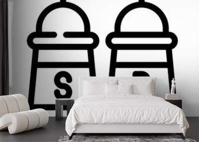 salt and pepper line icon Wall mural