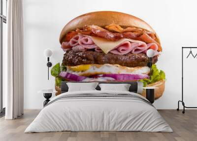 fresh tasty burger isolated on transparent background	 Wall mural