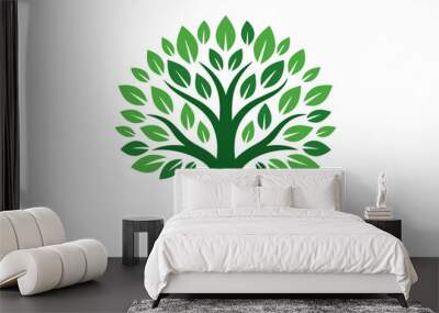 tree with leaves Wall mural