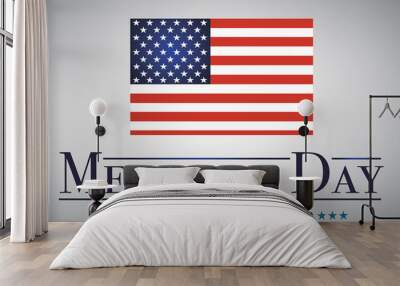 Honoring all who served banner for the memorial day. Wall mural