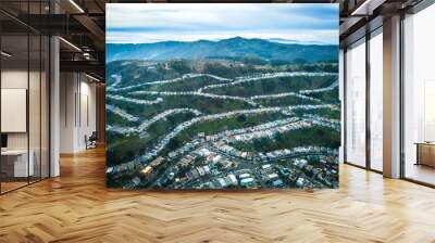 Aerial photo of Daly City in California Wall mural