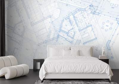 architecture blueprint - house plan / vector illustration Wall mural