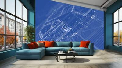 architecture blueprint - house plan Wall mural