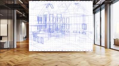 architecture blueprint: - vector background Wall mural