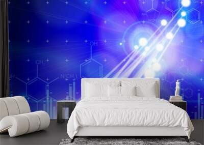 chemical formulas, digital wave & fiber optics color lights Wall mural