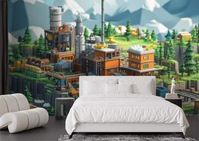 city cityscape Wall mural