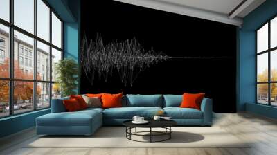 3d abstract sound wave background. Digital technology waveform on empty backdrop. Science, big data, network concept Wall mural