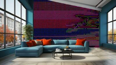 Glitch art cyberpunk background texture. Digital test screen. Aesthetic 80s concept. Wall mural