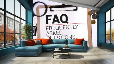 frequently asked question (FAQ) concept for website service on paper Wall mural