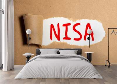 word nisa on torn paper, business concept Wall mural