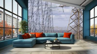 High-voltage power lines Energy equipment for transmission of electricity Wall mural