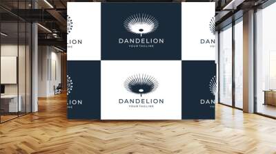 Dandelion logo icons set. Simple illustration of dandelion logo vector icons for perfect company. Wall mural