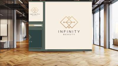 Infinity beauty minimalist logo and business card design, beauty, infinity, concept, life. Wall mural